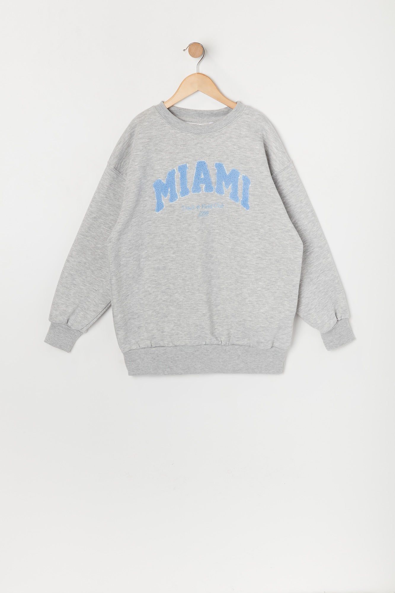 Girls Oversized Miami Sherpa Embroidered Sweatshirt sold by Urban Planet