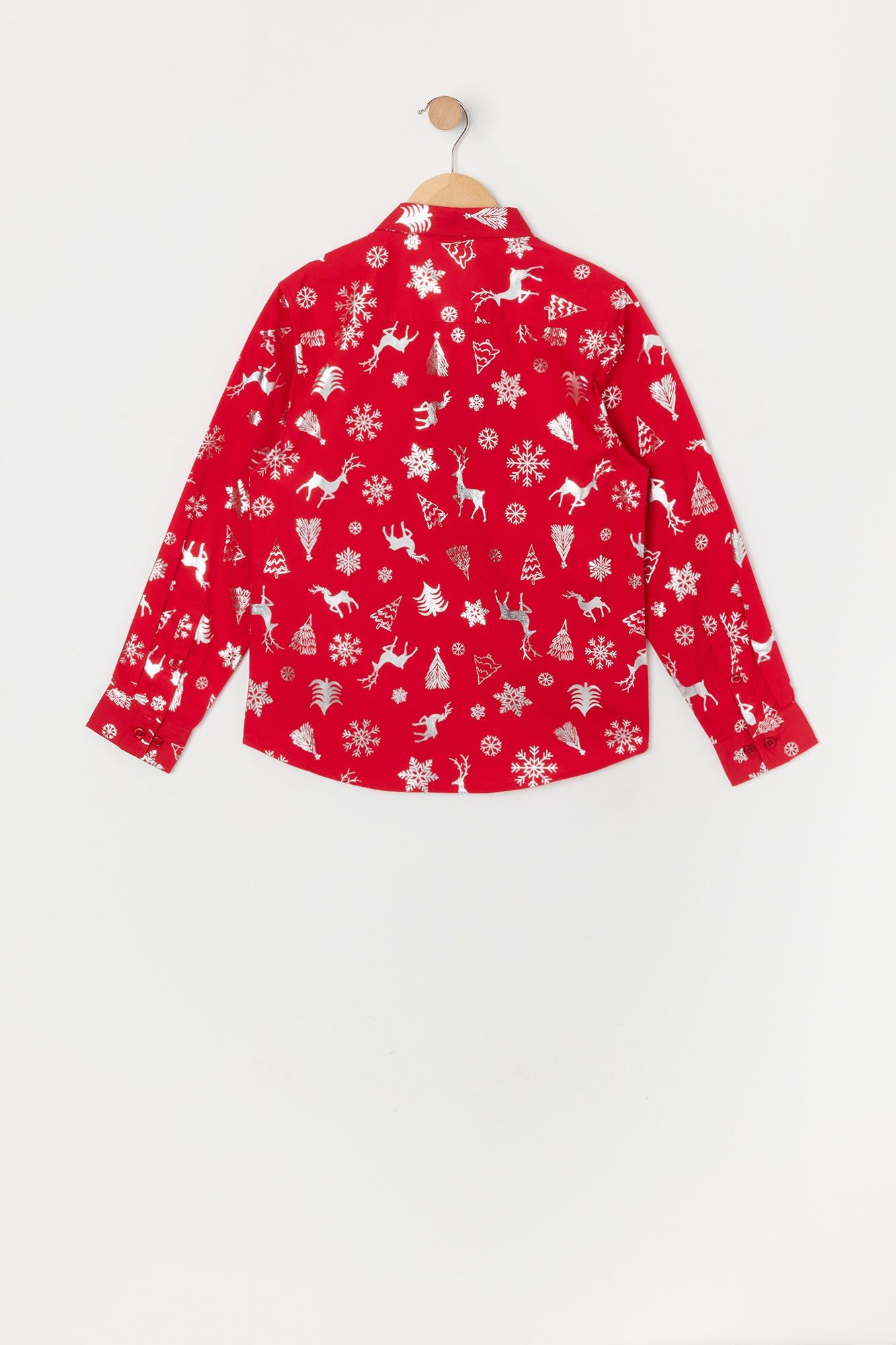 Boys Xmas Print Button-Up Top sold by Urban Planet product image thumbnail 4