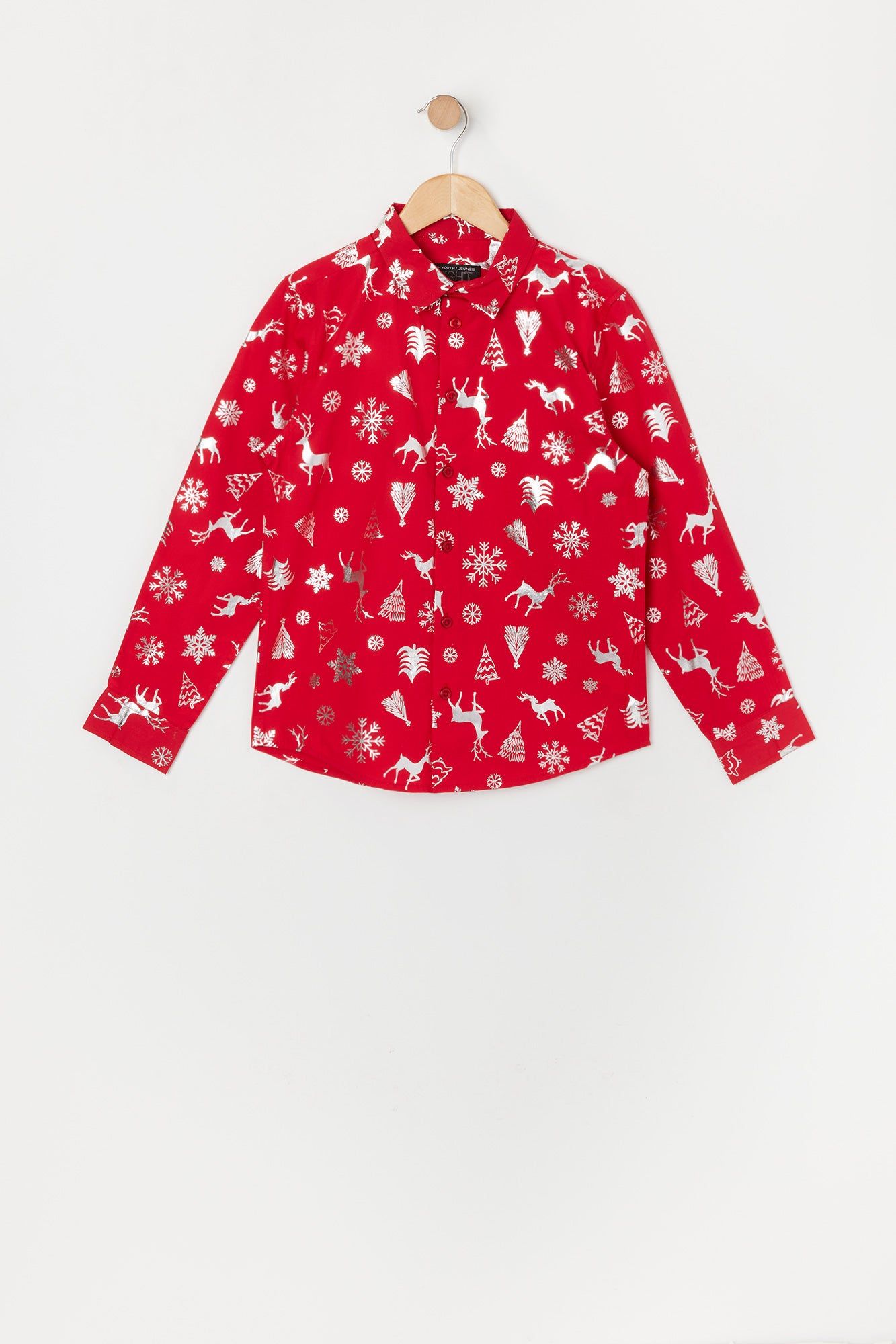 Boys Xmas Print Button-Up Top sold by Urban Planet product image thumbnail 3