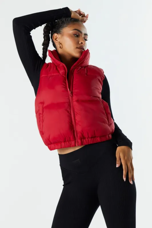 High Neck Puffer Vest sold by Urban Planet