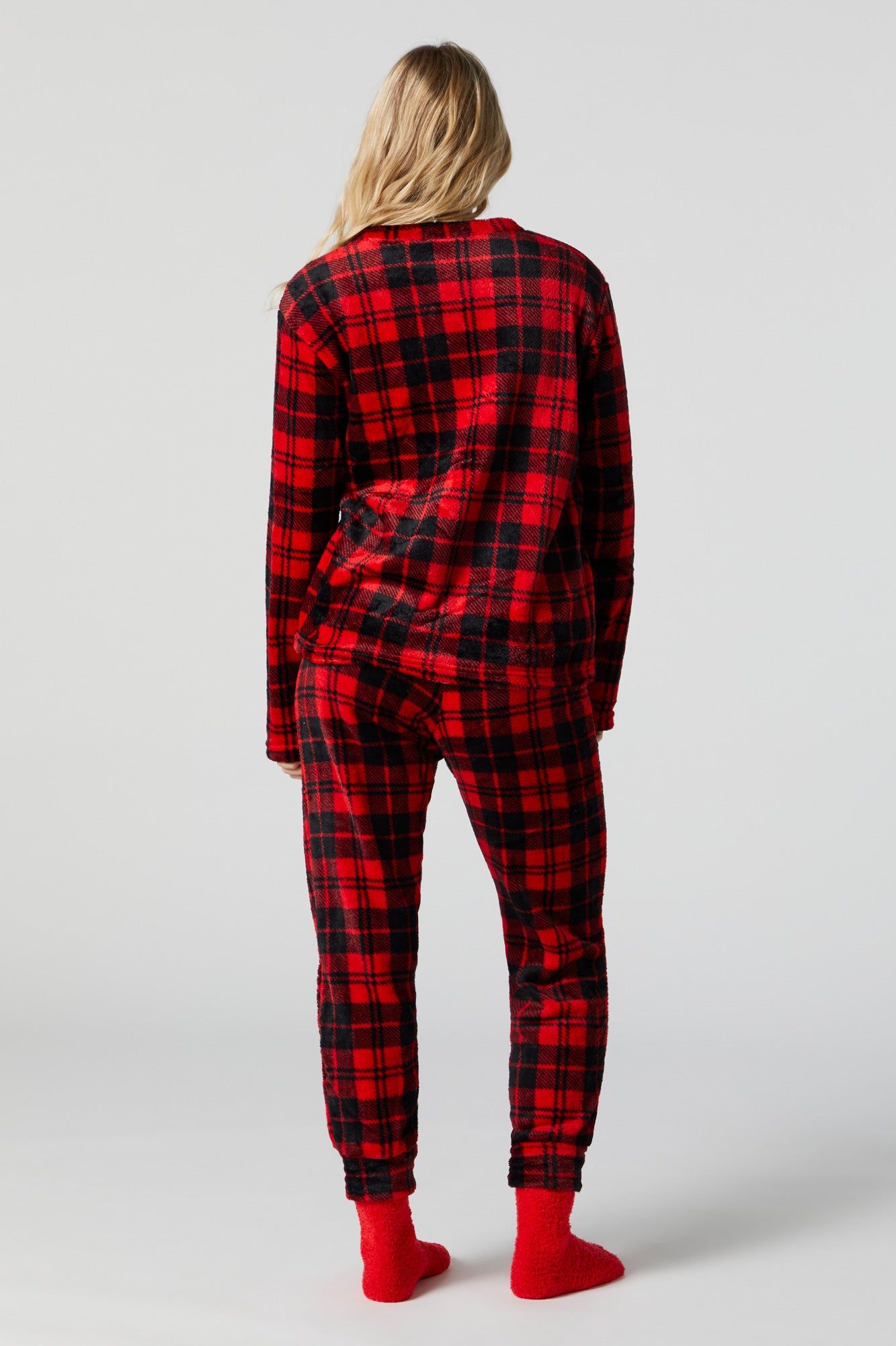 Plush Plaid Reindeer 3 Piece Pajama Set sold by Urban Planet product image thumbnail 4