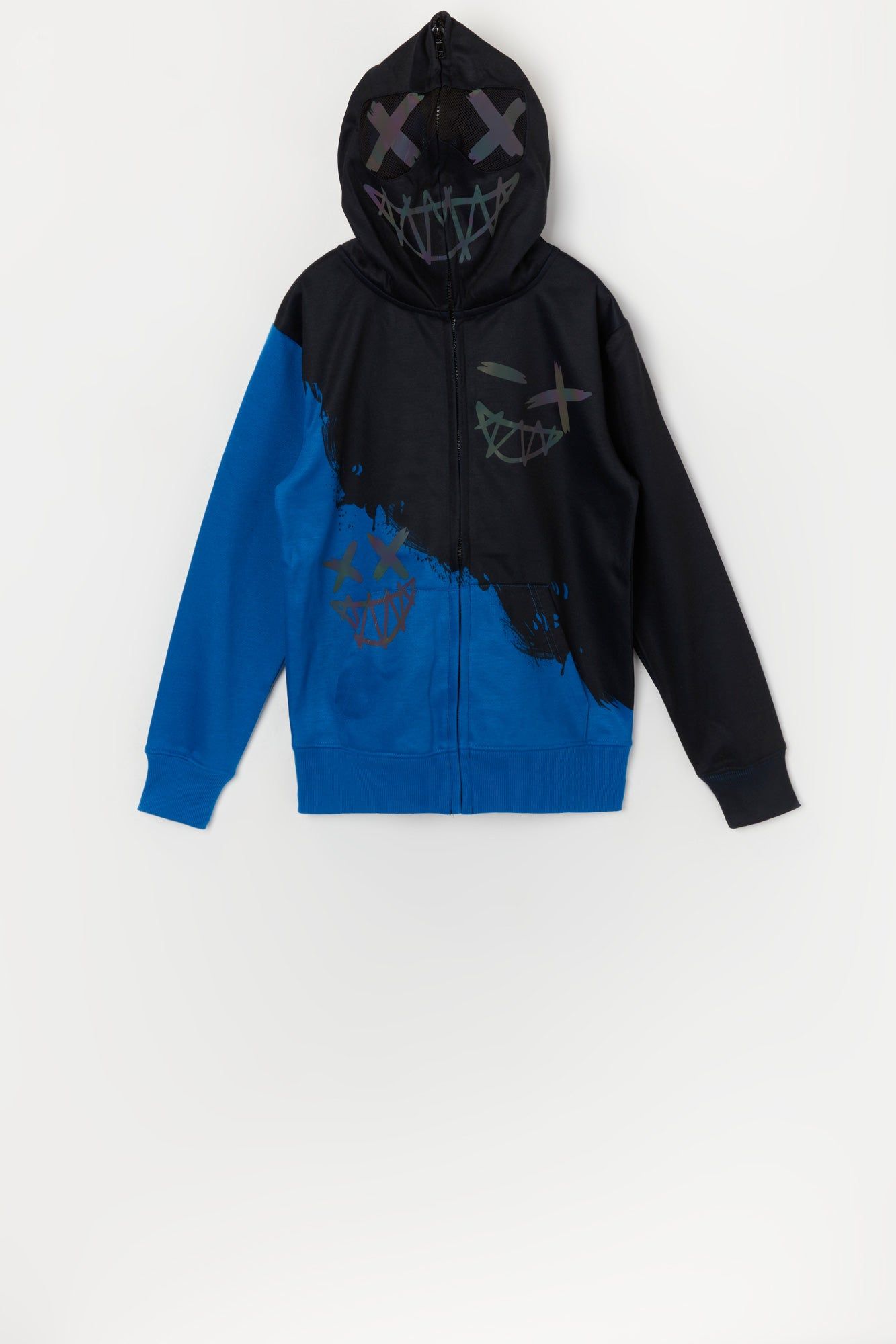 Boys Colourblock Smiley Graphic Full Zip Hoodie sold by Urban Planet