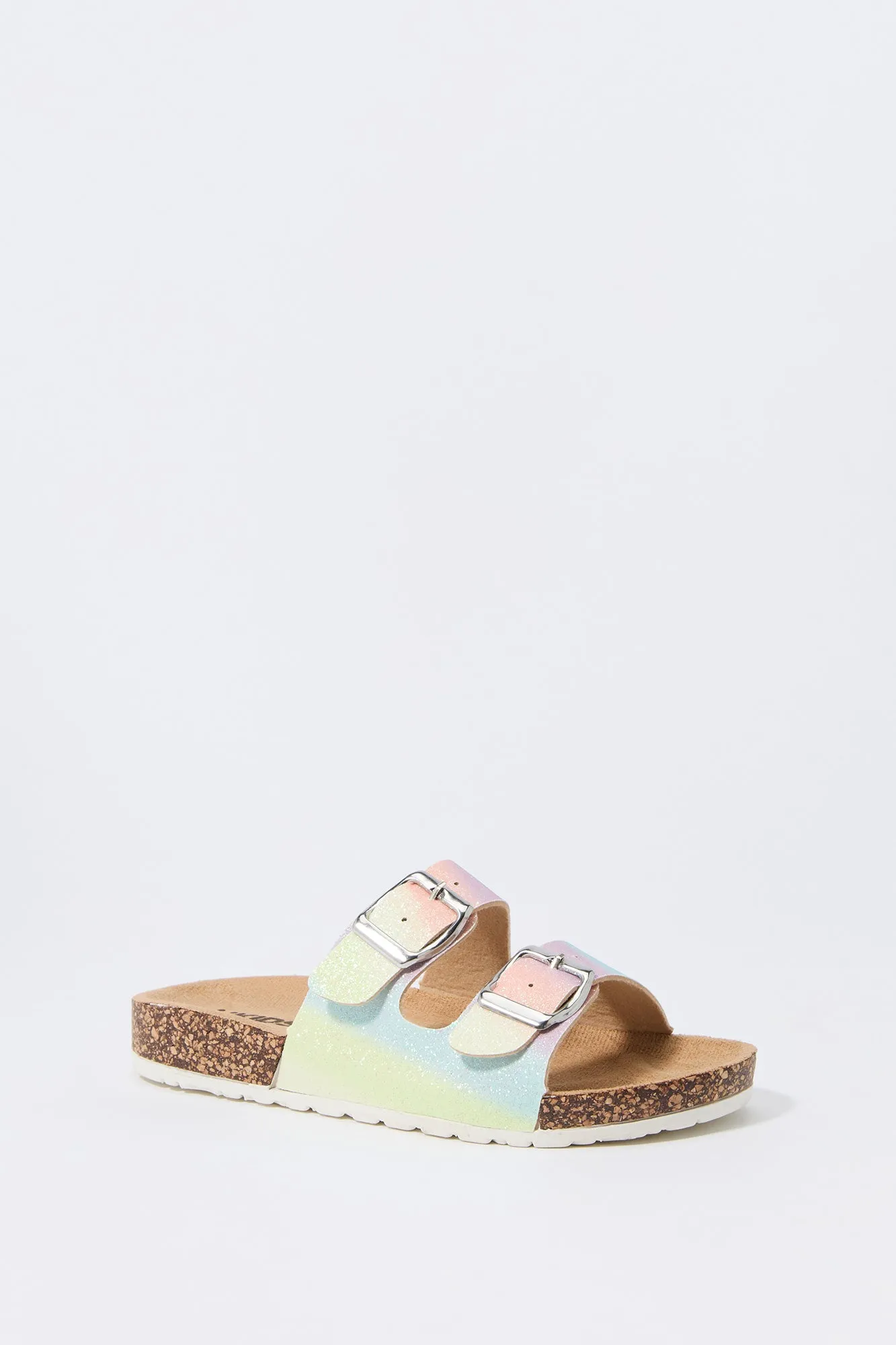 Girls Rainbow Print Buckled Cork Sandal sold by Urban Planet product image thumbnail 3