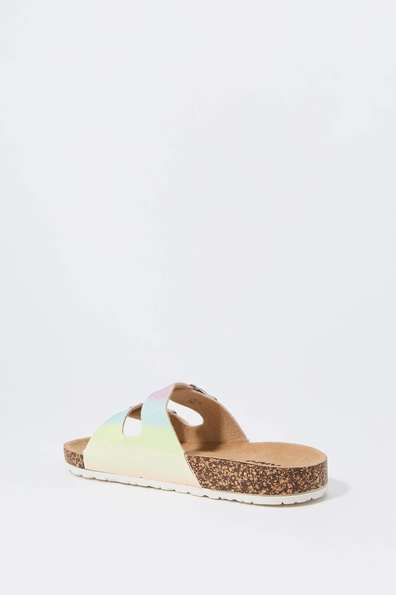 Girls Rainbow Print Buckled Cork Sandal sold by Urban Planet product image thumbnail 4