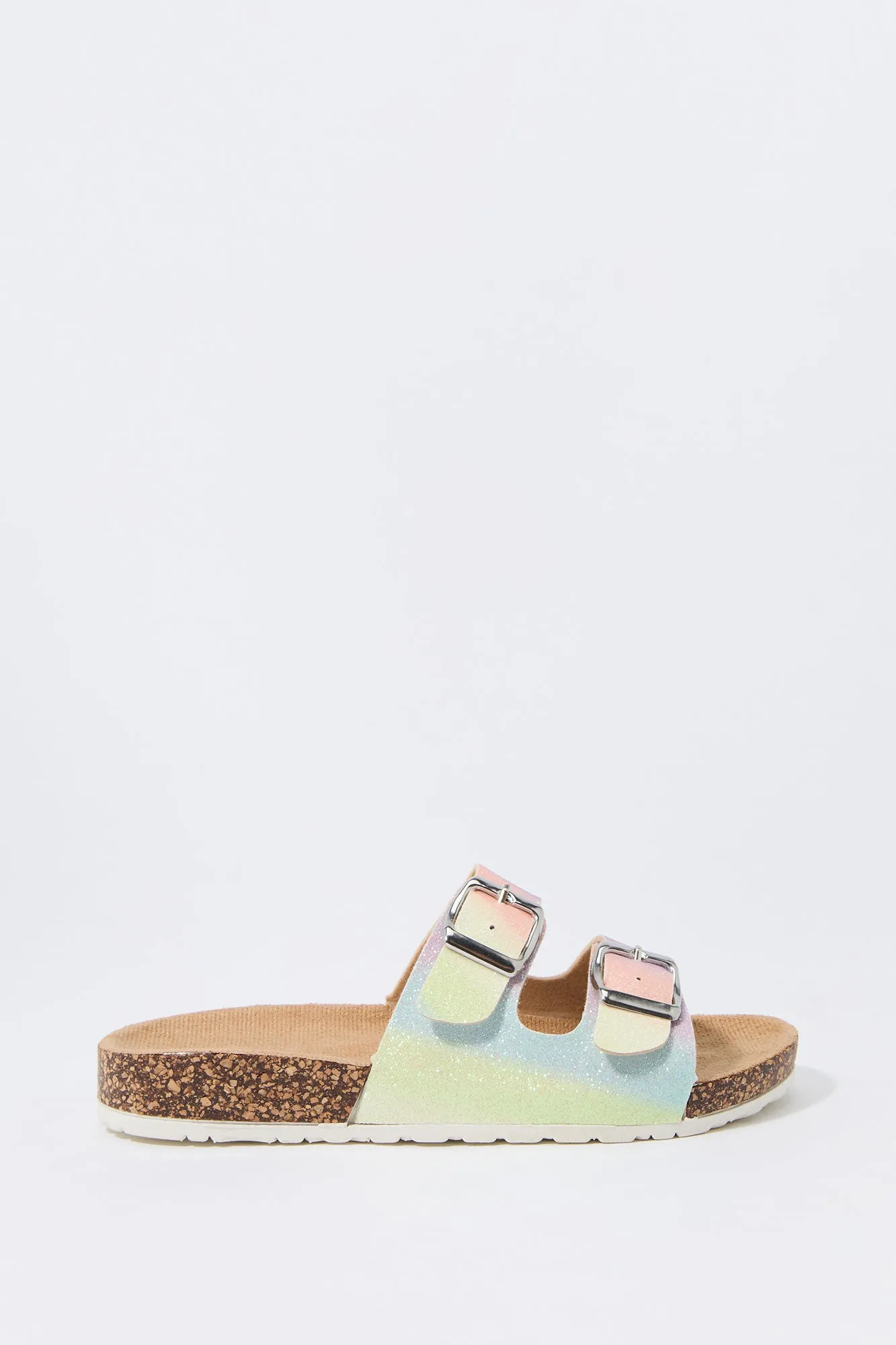 Girls Rainbow Print Buckled Cork Sandal sold by Urban Planet product image thumbnail 2