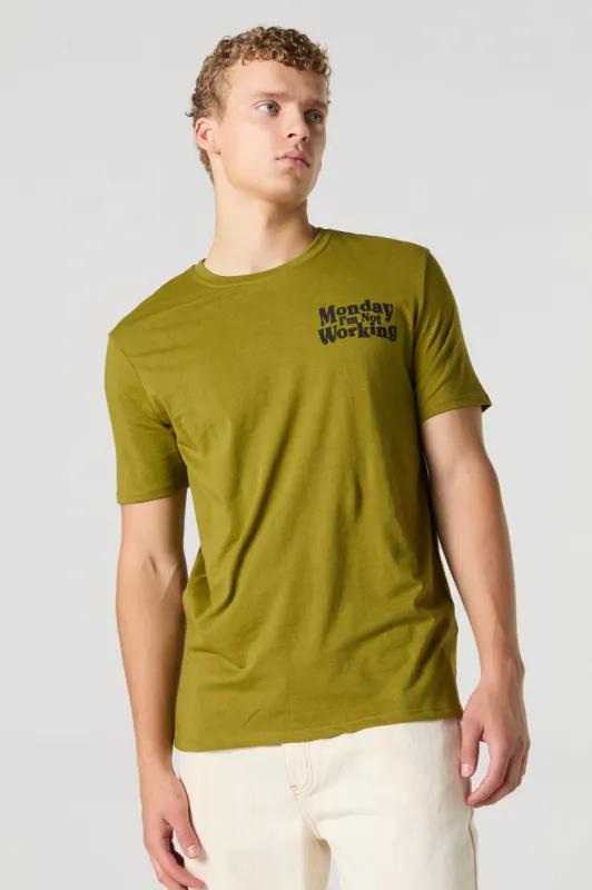 Monday I'm Not Working Graphic T-Shirt sold by Urban Planet