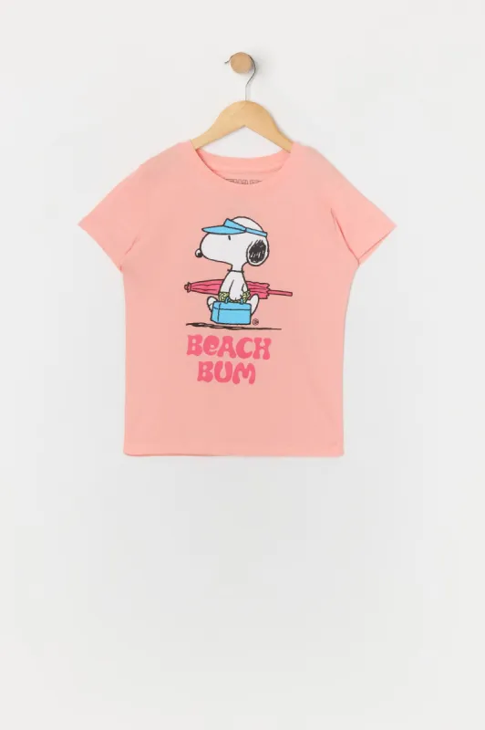 Girls Beach Bum Snoopy Graphic T-Shirt sold by Urban Planet
