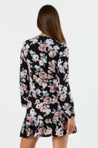 Floral Belted Long Sleeve Mini Dress sold by Urban Planet