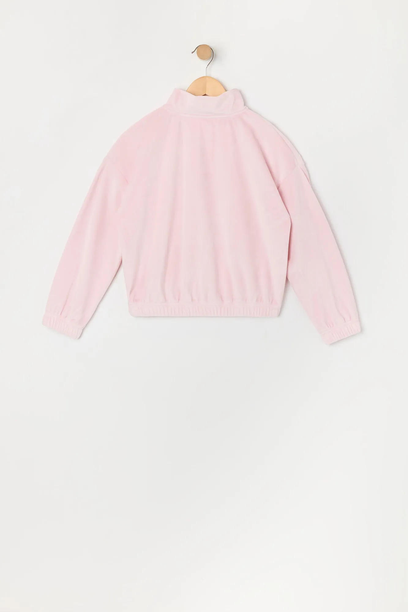 Chandail en velours à imprimé Princesse avec pierres du Rhin et quart de fermeture à glissière sold by Urban Planet product image thumbnail 2