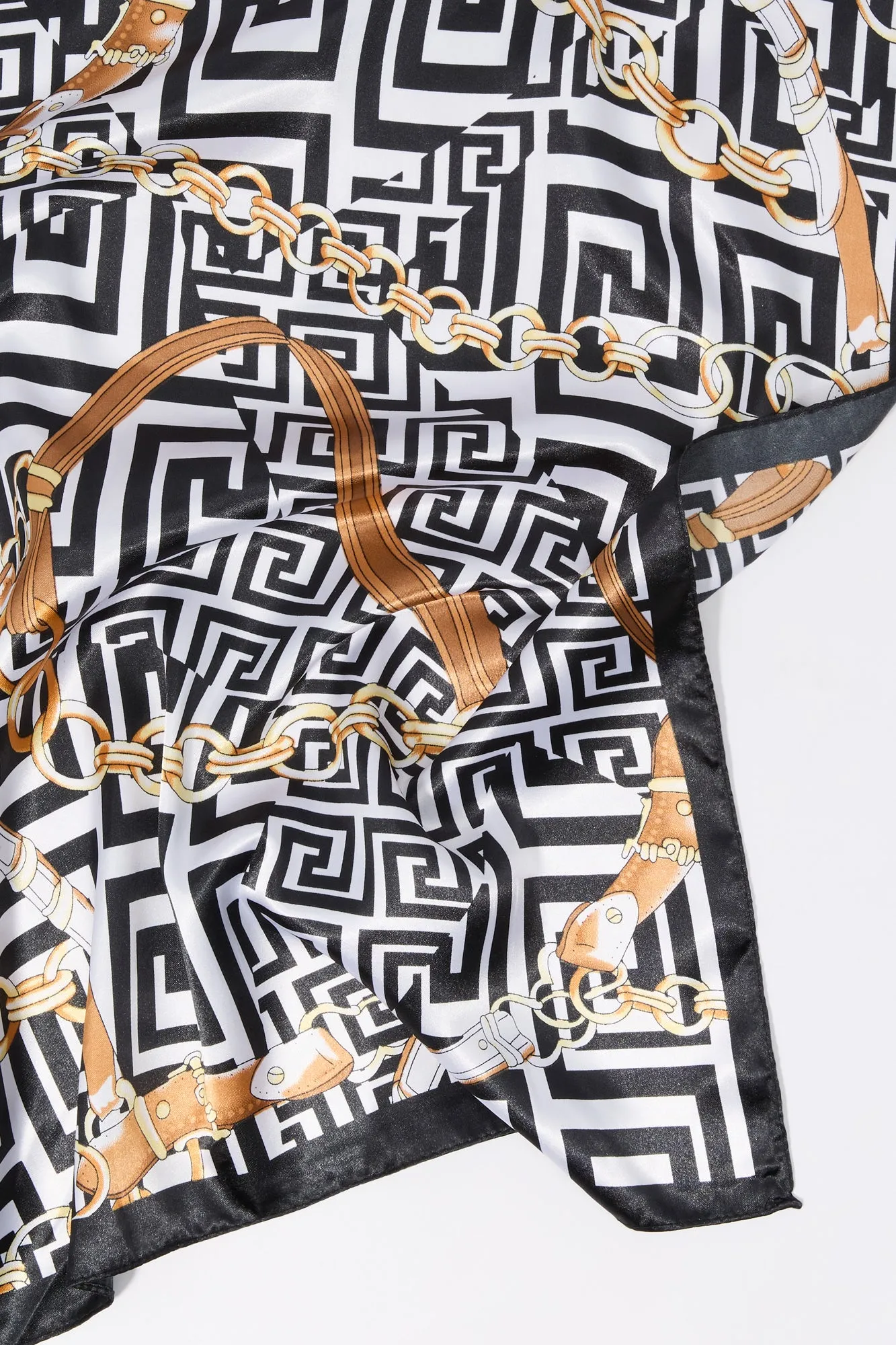 Chain Link Print Satin Multiway Scarf sold by Urban Planet