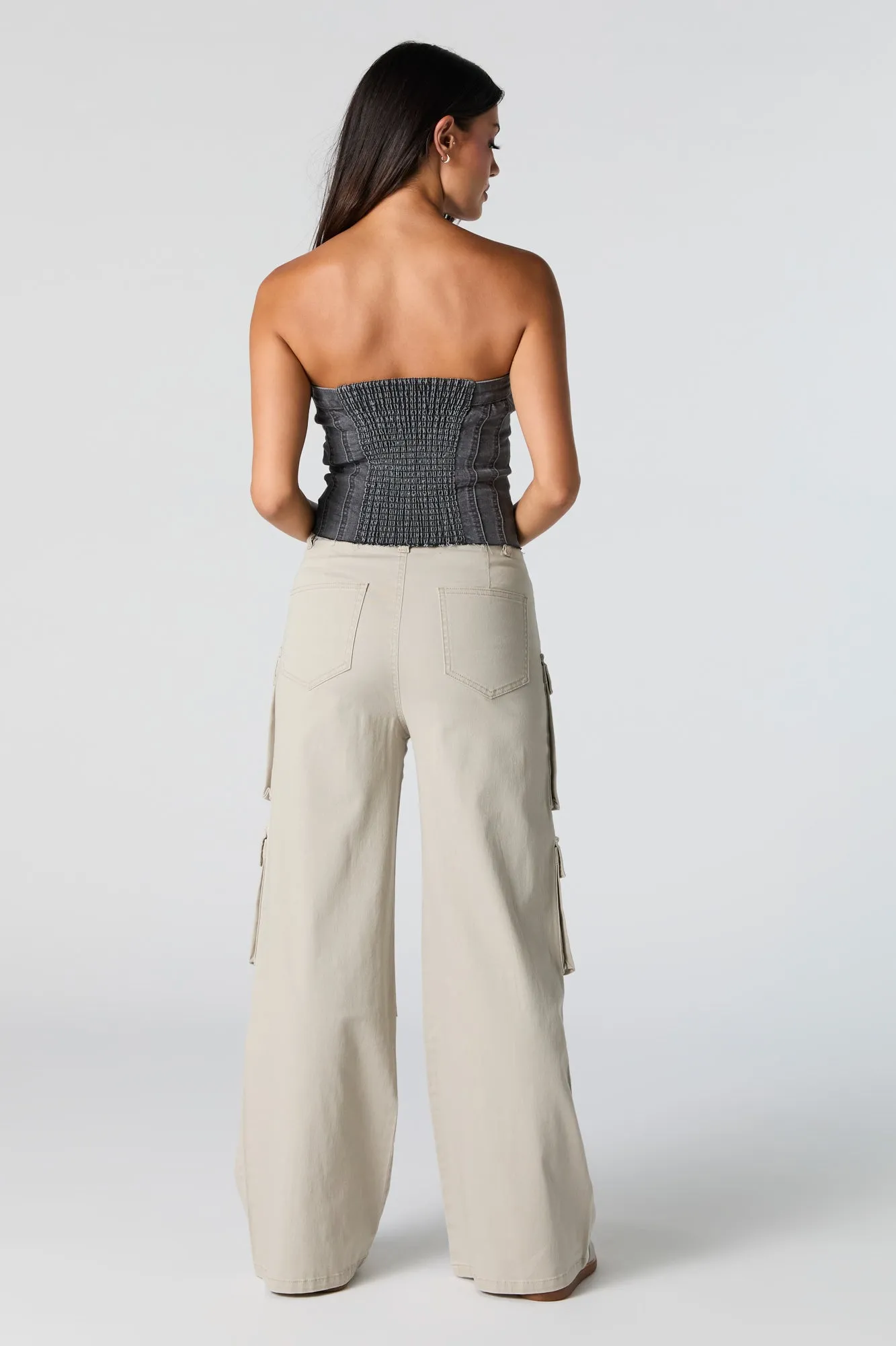 Pantalon cargo à jambe large avec poches multiples sold by Urban Planet product image thumbnail 3