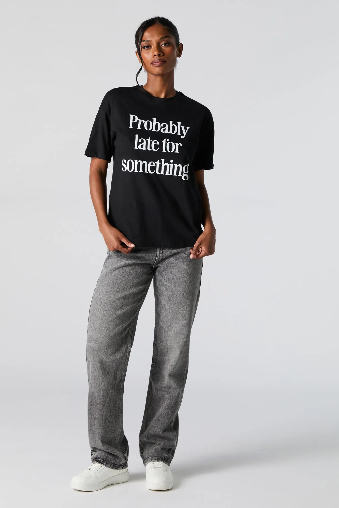 Probably Late Graphic Boyfriend T-Shirt sold by Urban Planet product image thumbnail 2