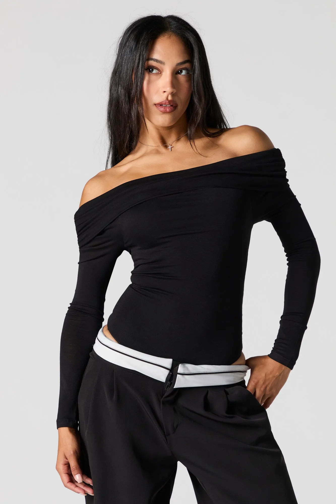 Off Shoulder Long Sleeve Bodysuit sold by Urban Planet product image thumbnail 2