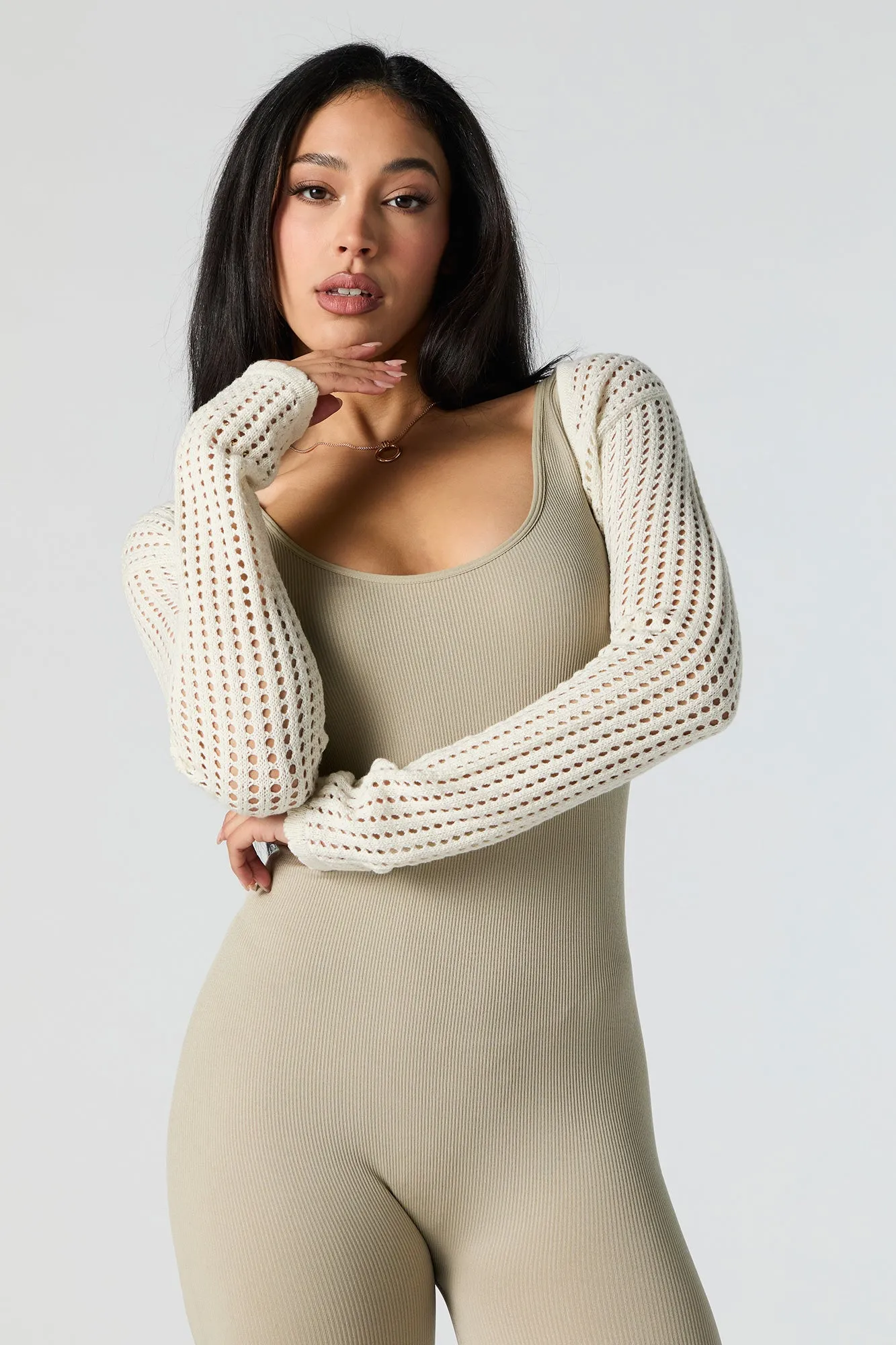 Veste ultracourte en tricot ajouré sold by Urban Planet product image thumbnail 4