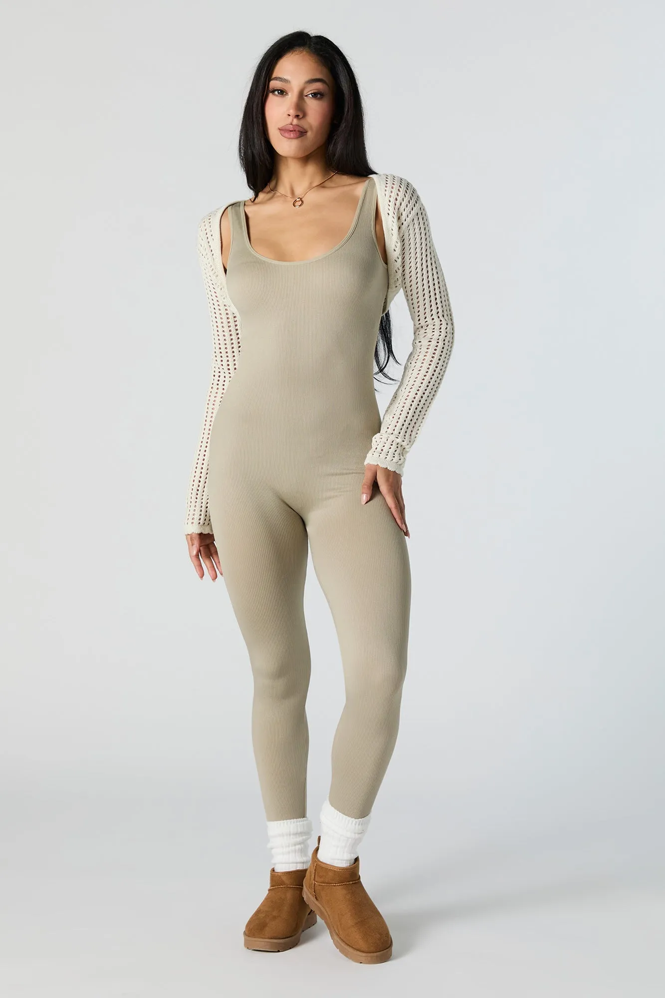 Veste ultracourte en tricot ajouré sold by Urban Planet product image thumbnail 3