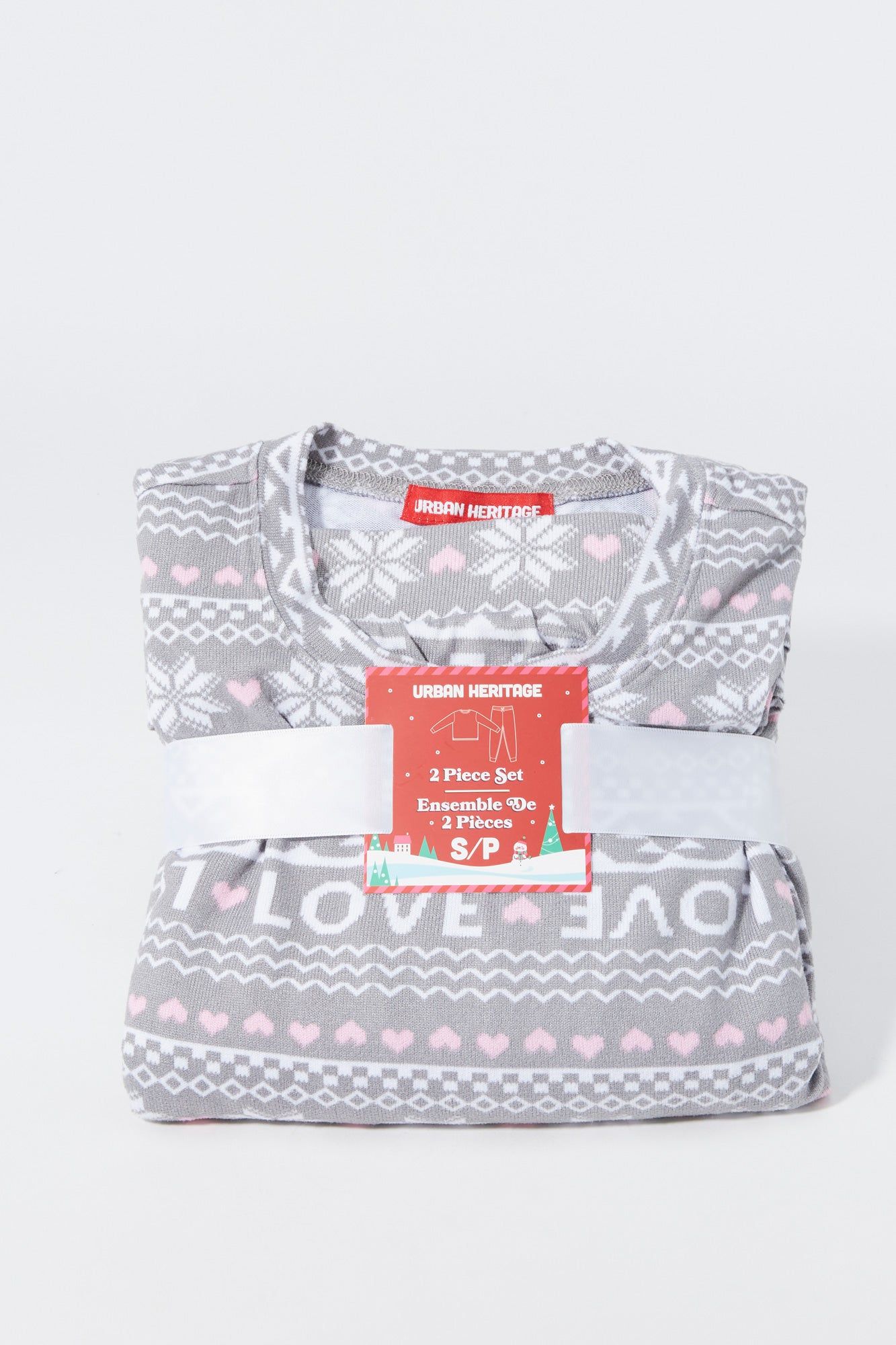 Snowflake Print 2 Piece Holiday Pajama Set sold by Urban Planet product image thumbnail 2