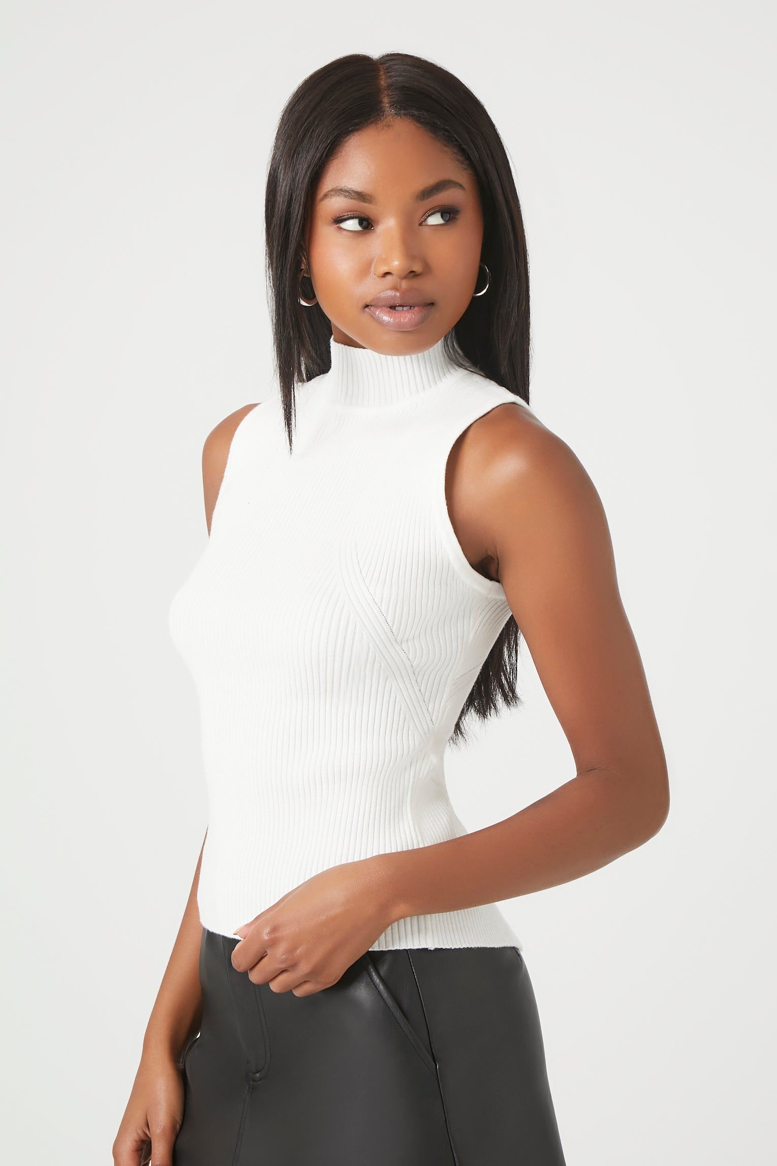 Sweater-Knit Mock Neck Top sold by Urban Planet product image thumbnail 3