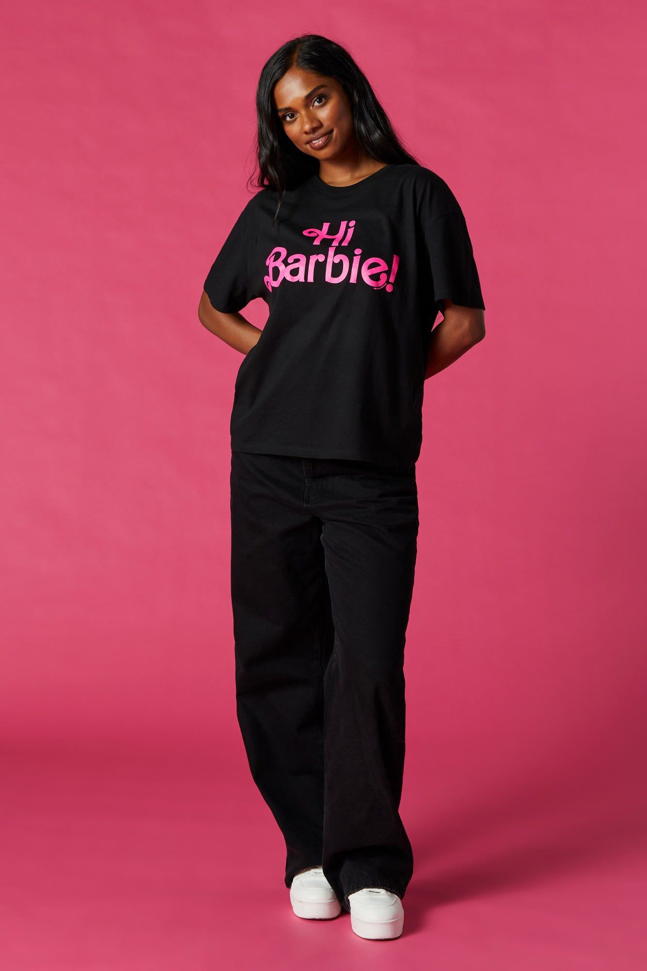 Barbie™ The Movie Hi Barbie! Graphic Boyfriend T-Shirt sold by Urban Planet product image thumbnail 3
