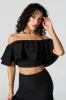 Off Shoulder Ruffled Crop Top sold by Urban Planet