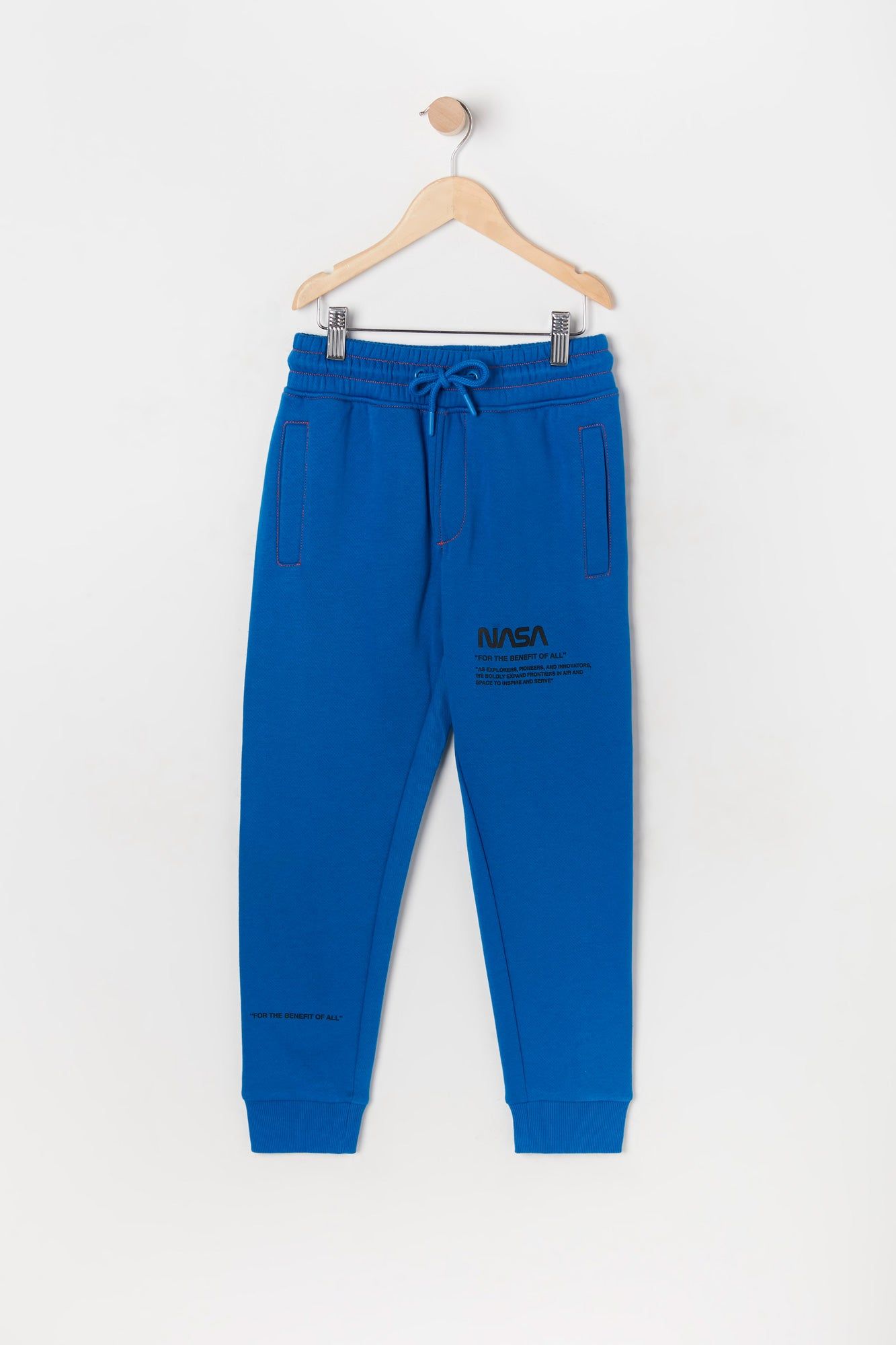 Boys NASA Graphic Contrast Stitch Fleece Jogger sold by Urban Planet