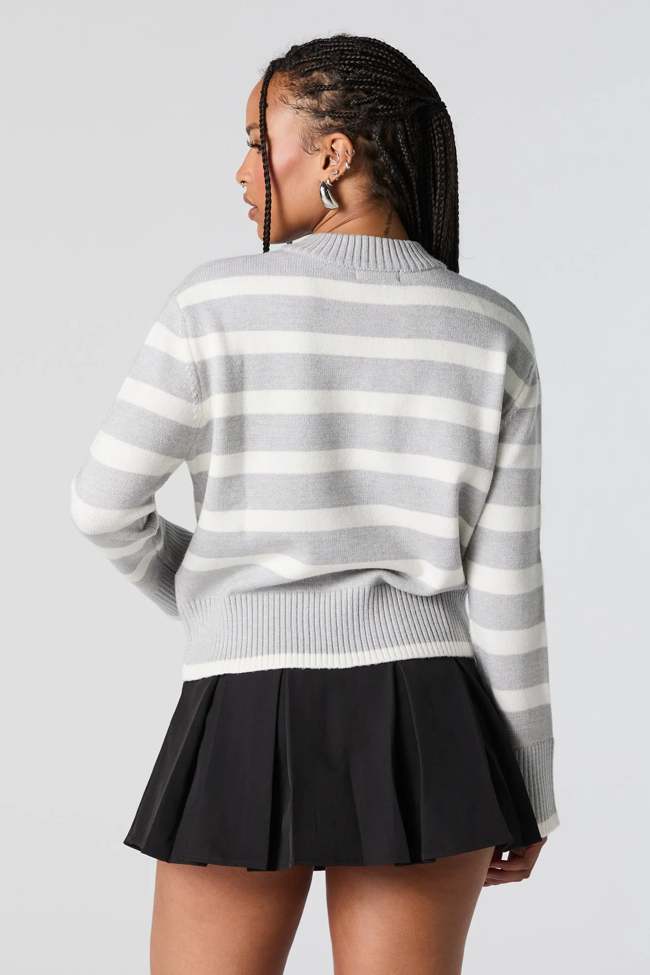 Striped Knit Crewneck Sweater sold by Urban Planet product image thumbnail 2