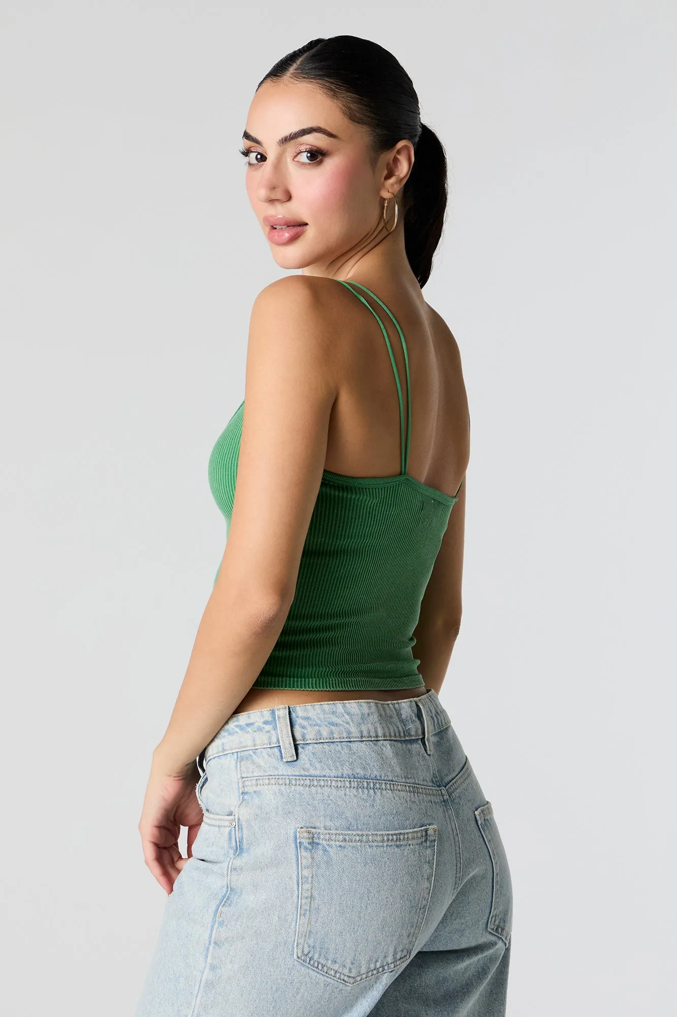 Camisole côtelée sans couture avec bretelles doubles sold by Urban Planet product image thumbnail 5