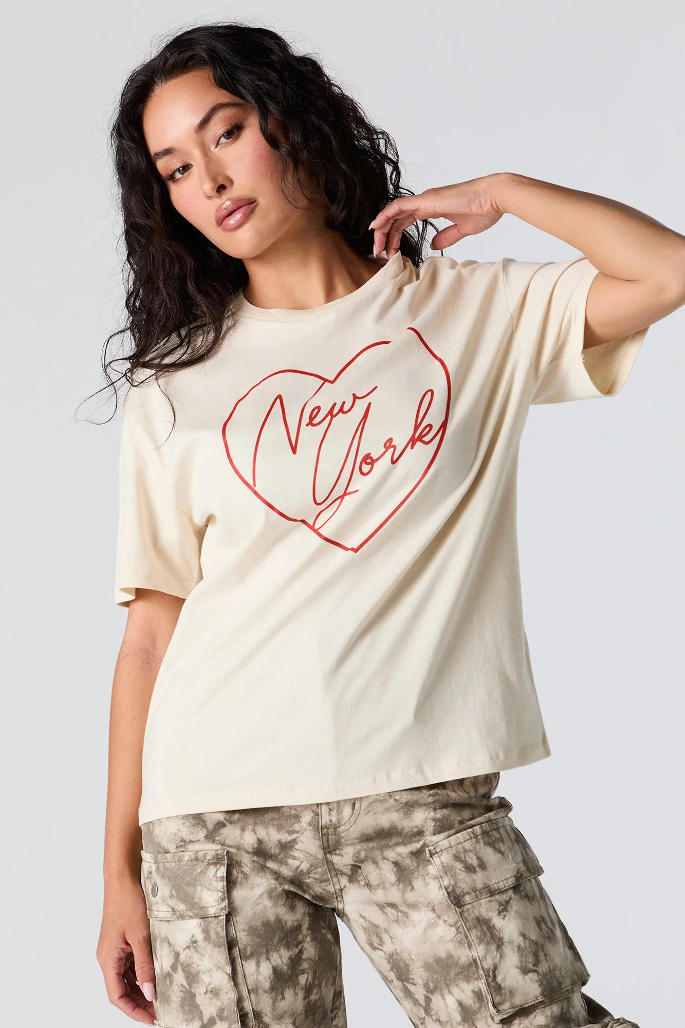 New York Graphic Boyfriend T-Shirt sold by Urban Planet