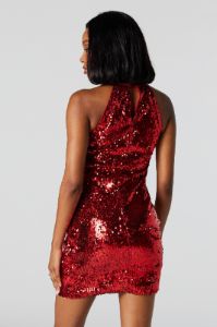 Sequin Red Halter Mini Dress sold by Urban Planet