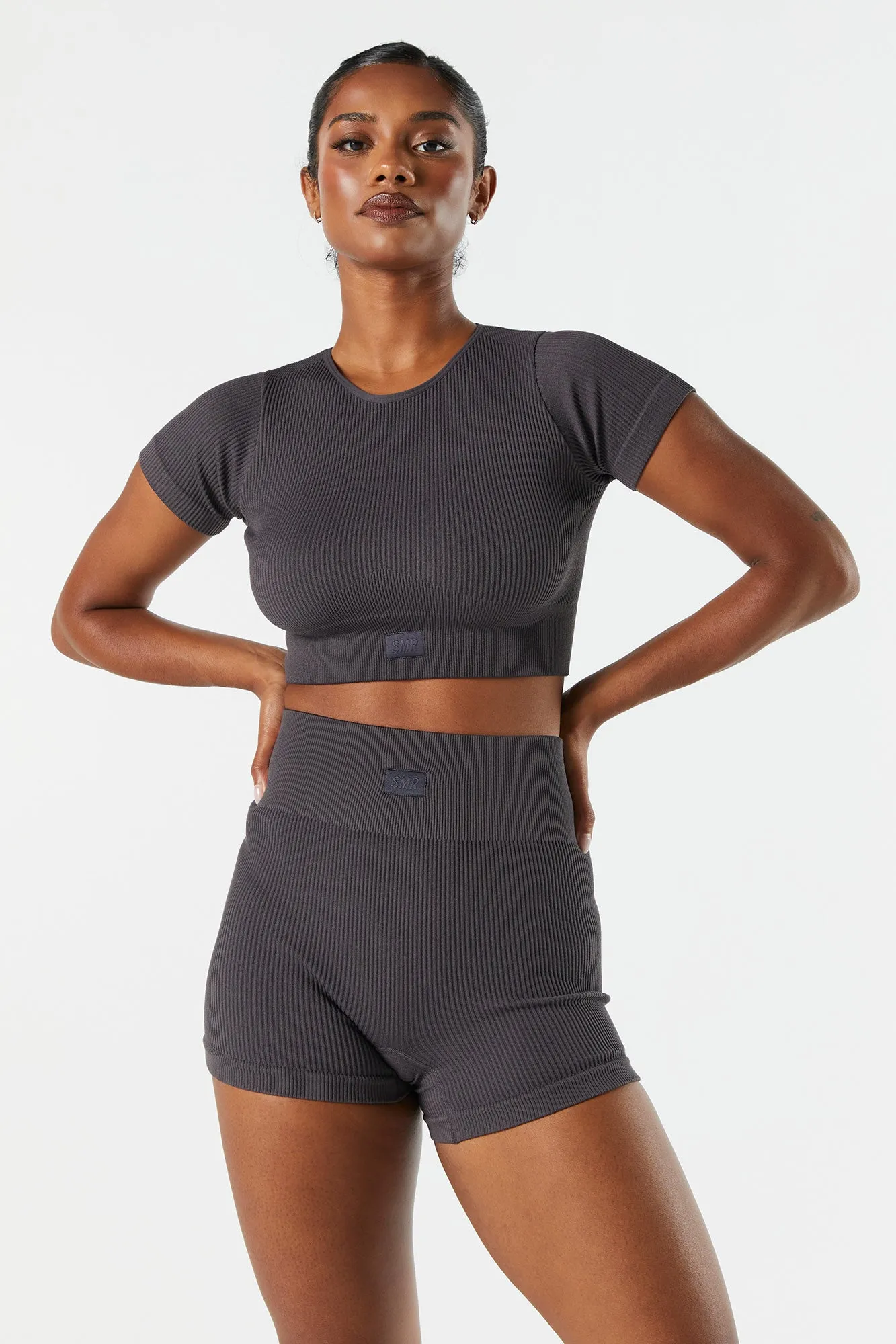 Sommer Ray Seamless Ribbed Active T-Shirt sold by Urban Planet product image thumbnail 5