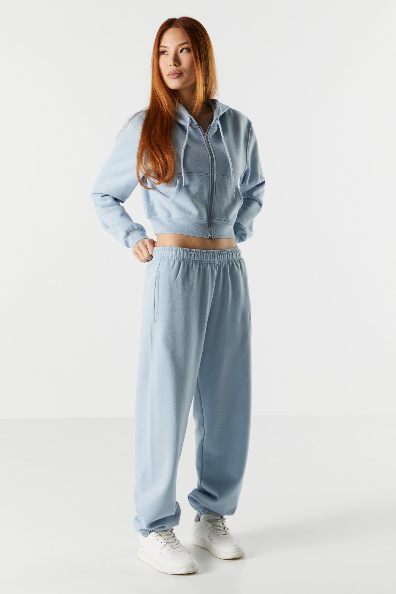 Haut court à capuchon en molleton colore avec fermeture à glissière sold by Urban Planet product image thumbnail 3