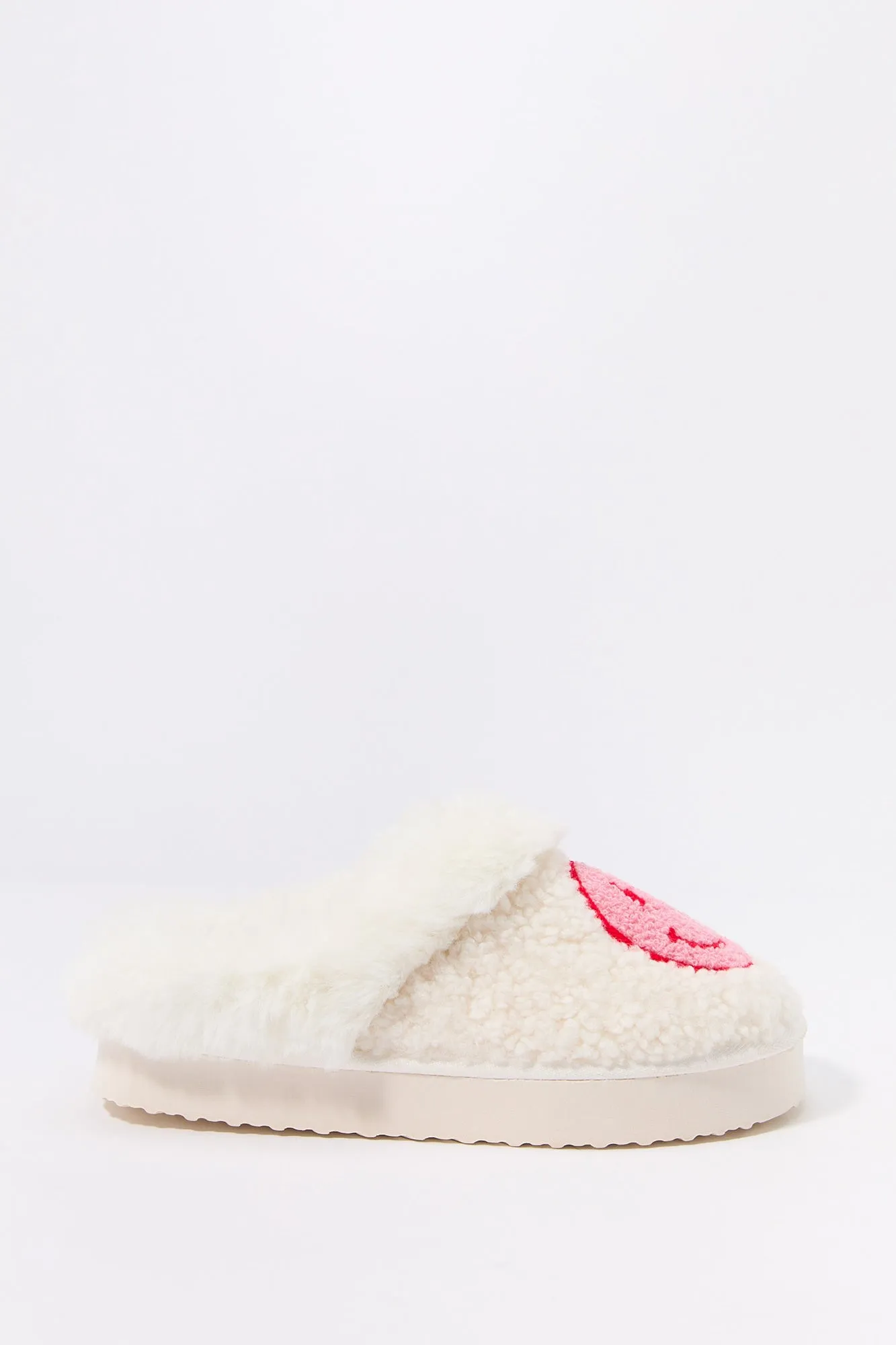 Faux Fur Collared Happy Face Slipper sold by Urban Planet product image thumbnail 5