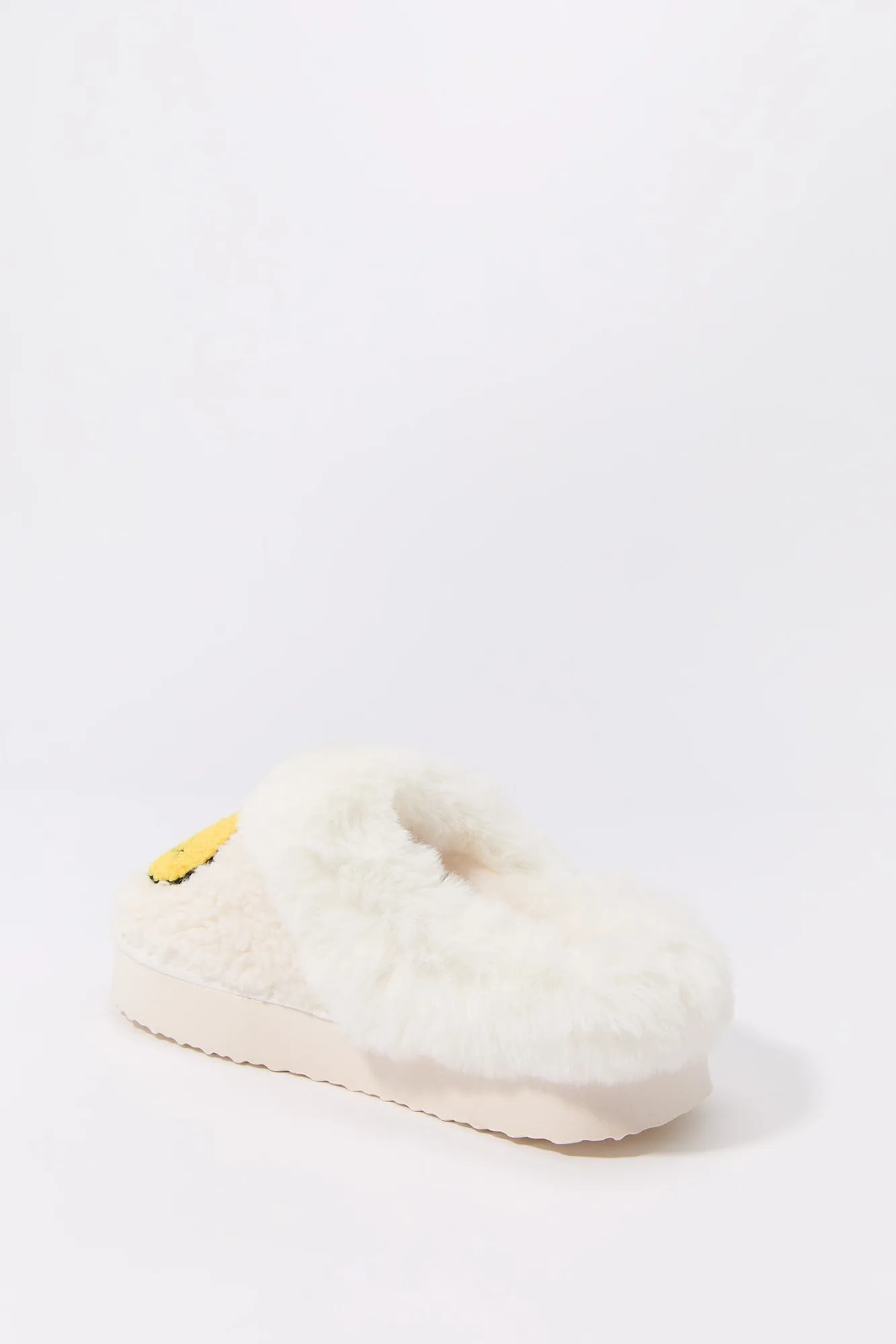 Faux Fur Collared Happy Face Slipper sold by Urban Planet product image thumbnail 4