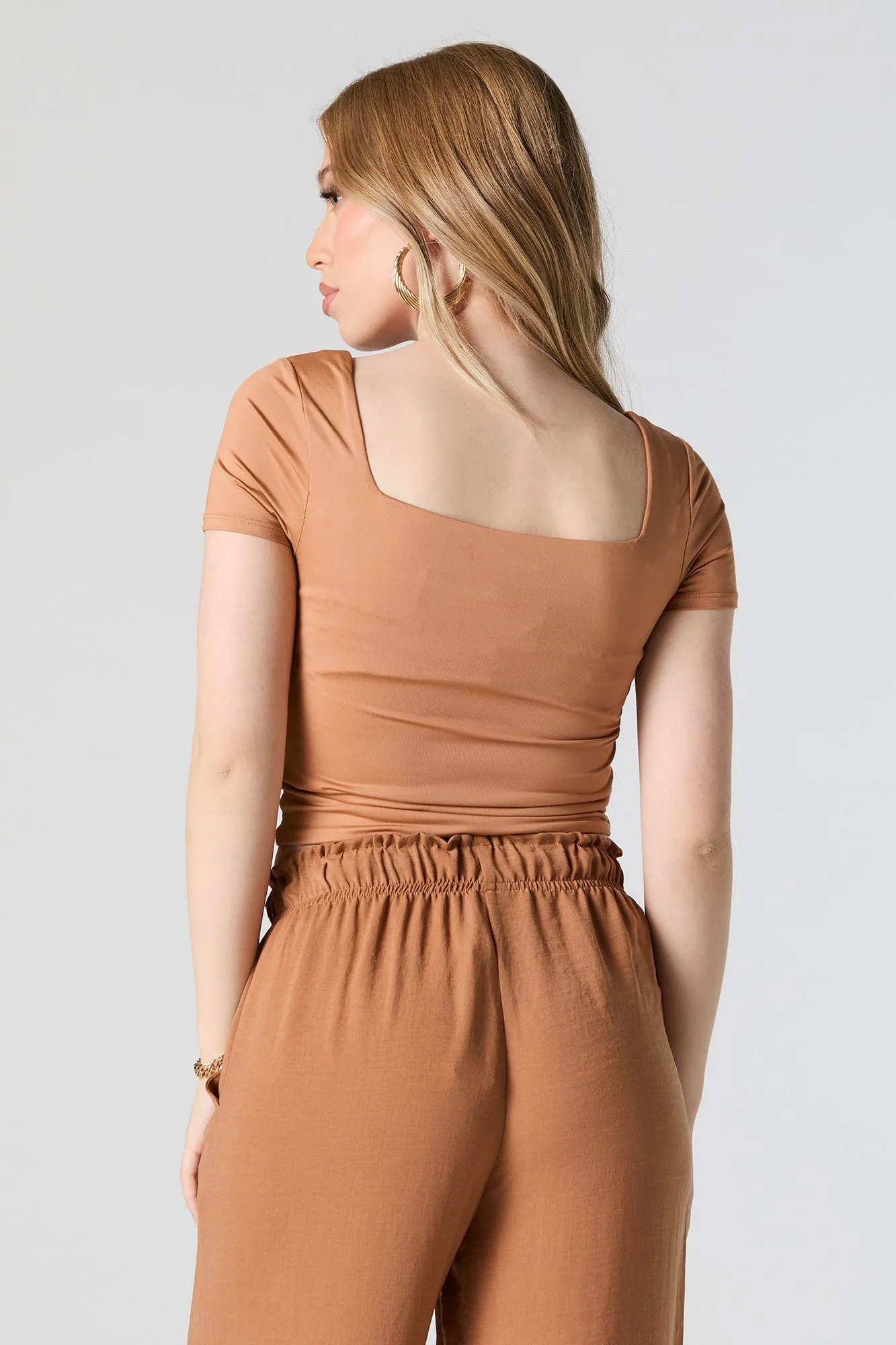 Contour Square Neck Cropped T-Shirt sold by Urban Planet product image thumbnail 2