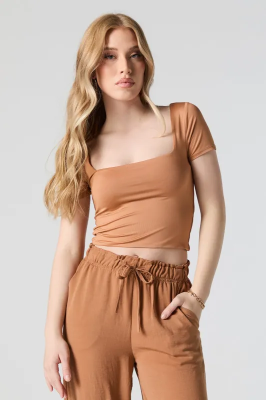Contour Square Neck Cropped T-Shirt sold by Urban Planet