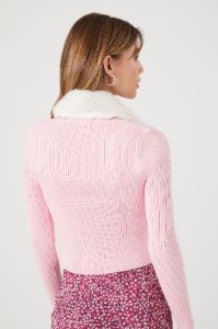 Faux Fur Collared Cardigan sold by Urban Planet