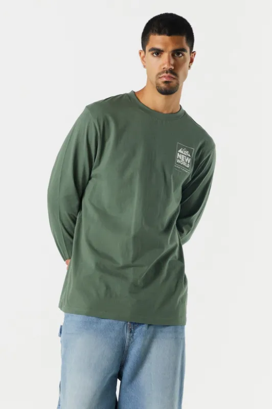 New World Graphic Long Sleeve Top sold by Urban Planet