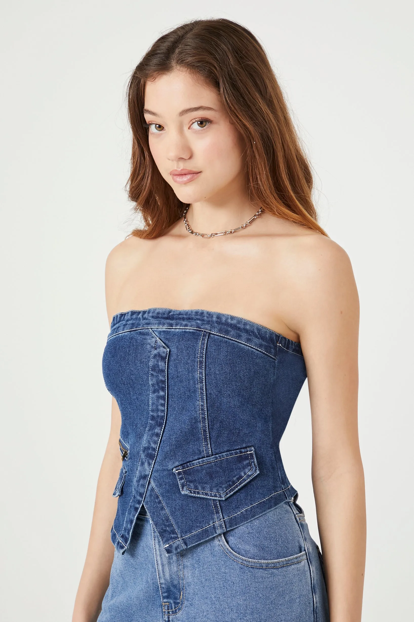 Haut tubulaire en denim récupéré sold by Urban Planet product image thumbnail 2