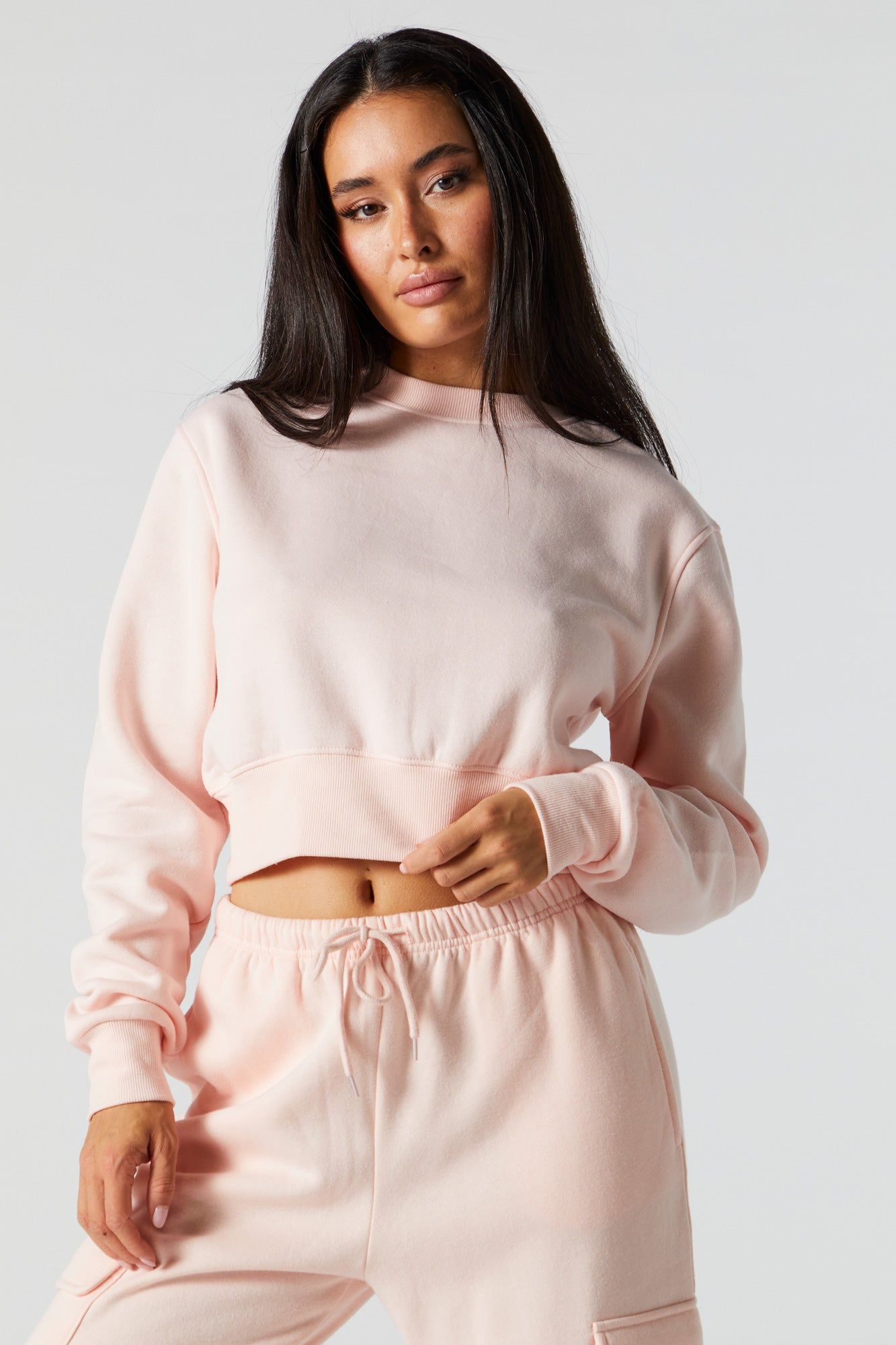 Soft Fleece Cropped Sweatshirt sold by Urban Planet