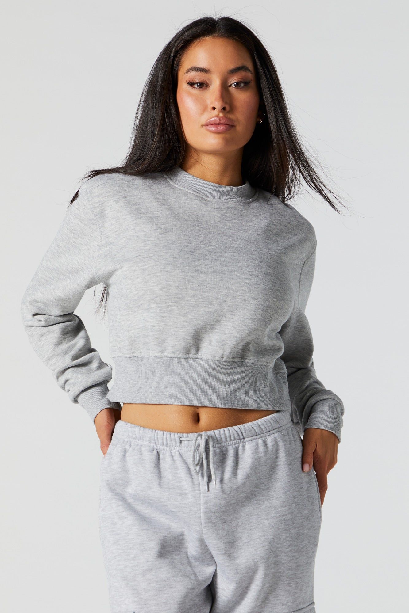 Soft Fleece Cropped Sweatshirt sold by Urban Planet product image thumbnail 5