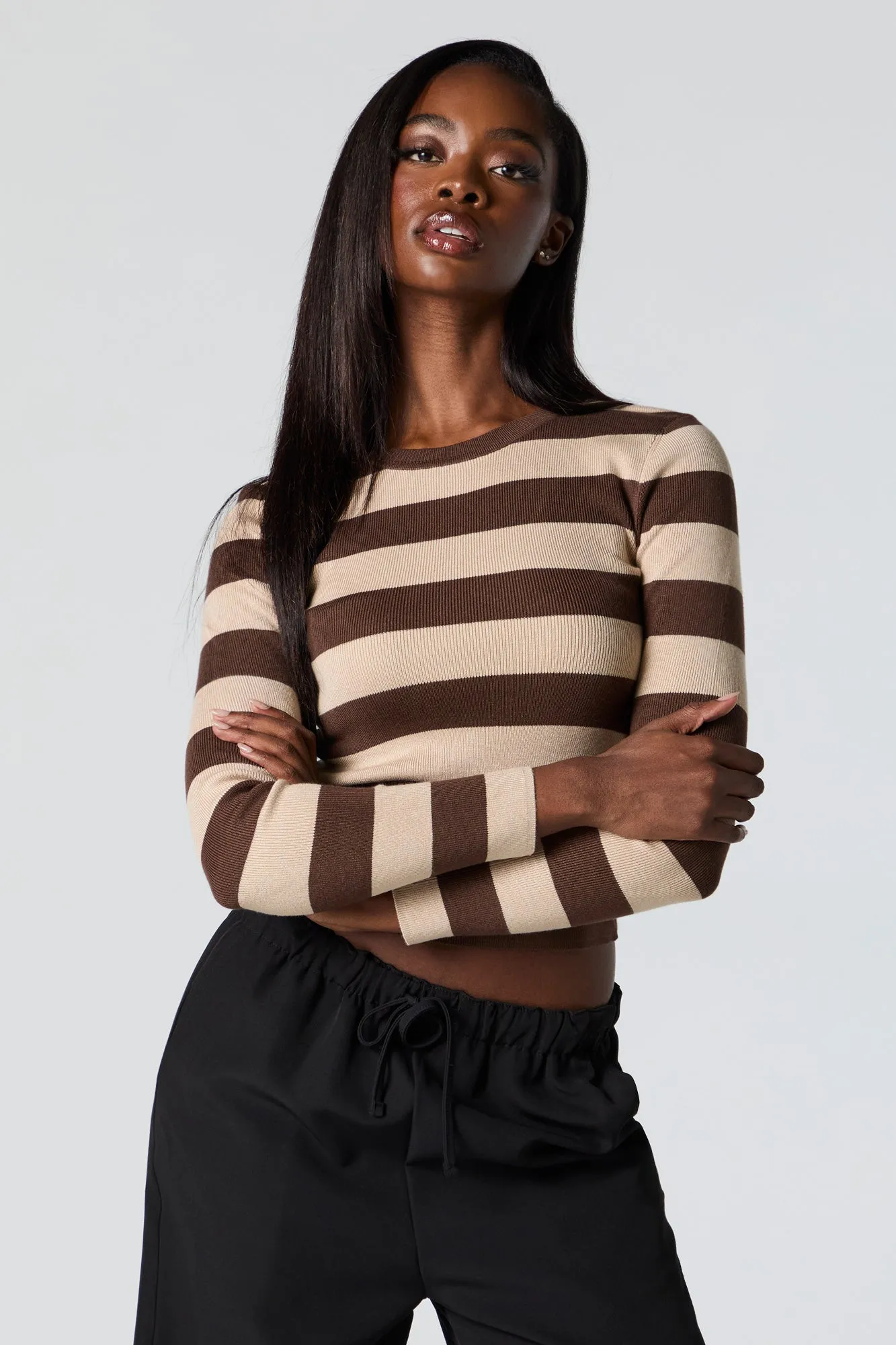 Ribbed Knit Striped Sweater sold by Urban Planet product image thumbnail 4