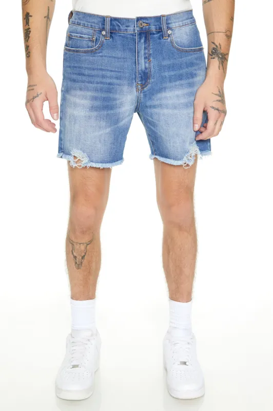 Stone Wash Frayed Denim Short sold by Urban Planet