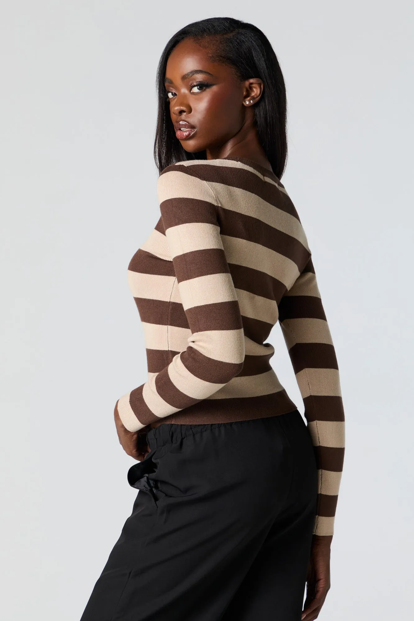 Ribbed Knit Striped Sweater sold by Urban Planet product image thumbnail 5