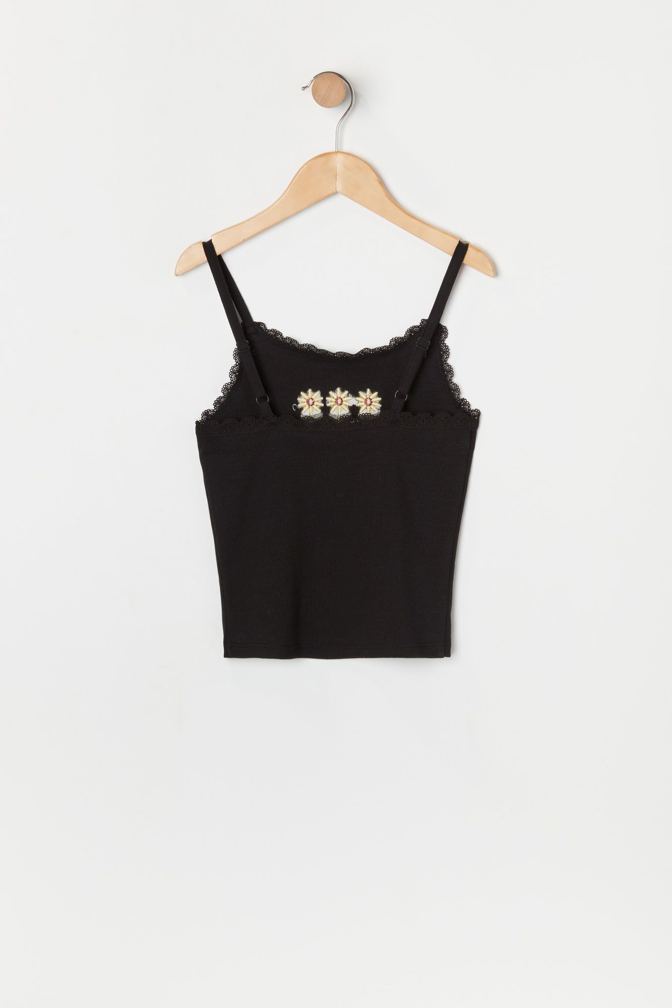 Girls Lace Trim Daisy Embroidered Cami sold by Urban Planet product image thumbnail 2