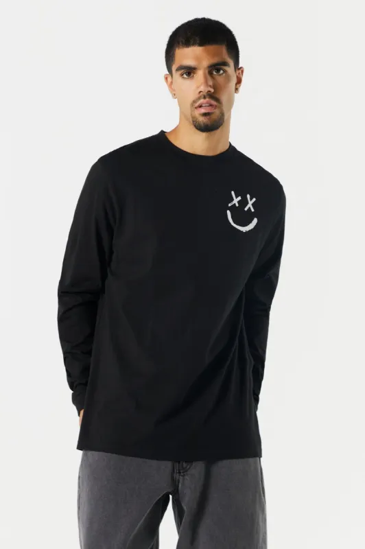 Smiley Graphic Long Sleeve Top sold by Urban Planet