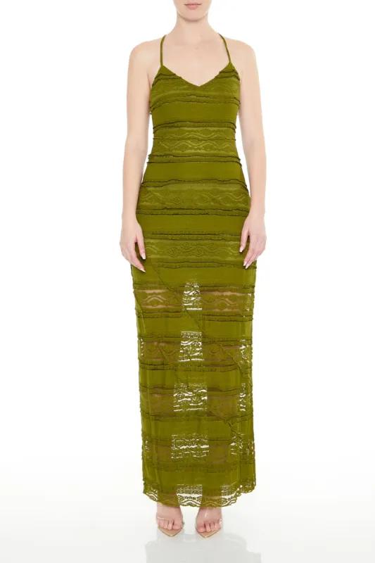 Lace V-Neck Cami Maxi Dress made by Forever 21