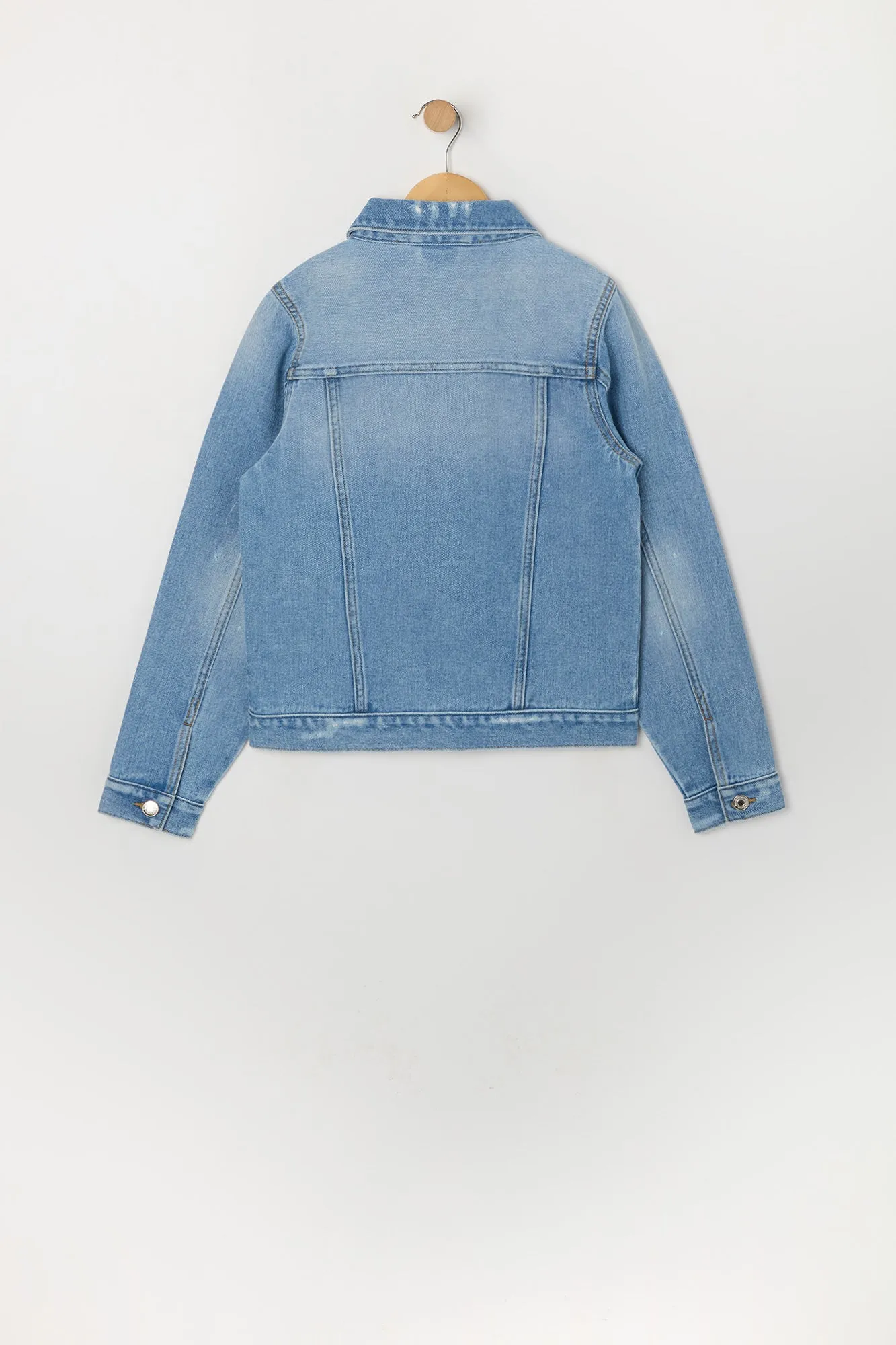 Girls Medium Wash Denim Jacket sold by Urban Planet product image thumbnail 2