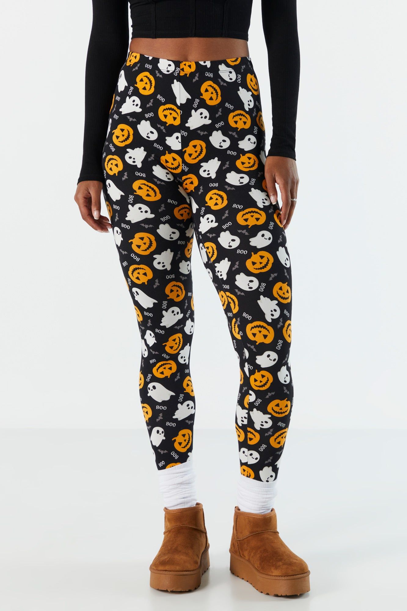 Legging d'Halloween avec motif de citrouilles et de fantômes sold by Urban Planet product image thumbnail 2
