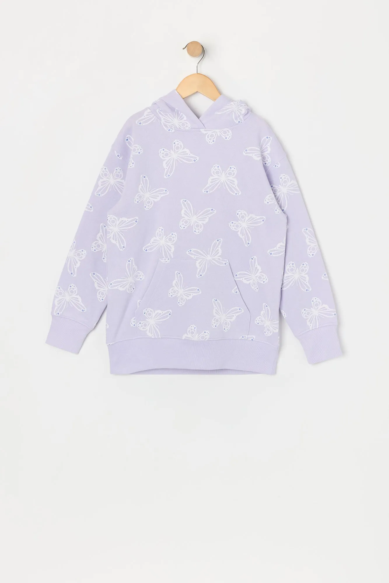 Girls Butterfly Print Fleece Hoodie sold by Urban Planet
