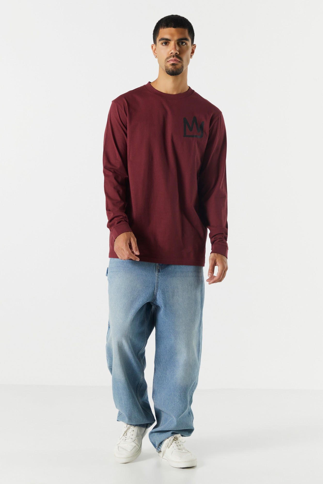 Haut à manches longues avec imprimé Crown sold by Urban Planet product image thumbnail 3