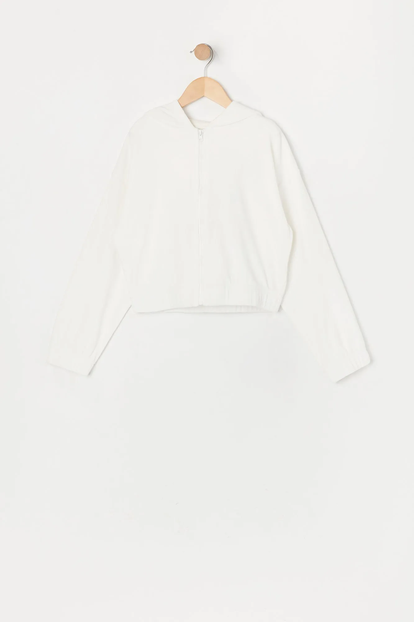 Haut à capuchon en velours avec fermeture à glissière pour fille sold by Urban Planet product image thumbnail 3